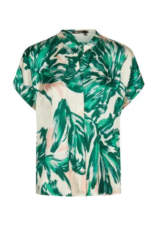 Marc Aurel - Bluse mit grünem Print green varied - Gr. - 40