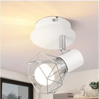 Nettlife Deckenstrahler Deckenstrahler 3 Flammig Rund Deckenspots, 350° Drehstab+ 90° Drehpunkt, LED wechselbar, für Wohnzimmer Flur Schlafzimmer