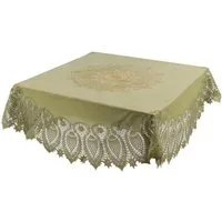 SCHÖNER LEBEN. Tischdecke Tischdecke abwaschbar Häkelspitze Amira rund grün Ø 152cm, abwaschbar