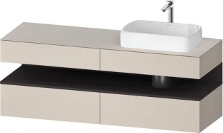 Duravit Qatego Konsolenwaschtischunterbau wandhängend Taupe Matt 1600x550x600 mm - QA4778080910010 QA4778080910010
