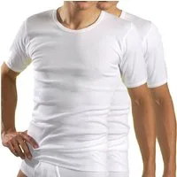 HERMKO Unterziehshirt 3840 (Pack, 2er) Bio Baumwolle kurzarm Basic Feinripp hergestellt in EU