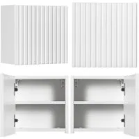 Lomadox Hängeschrank NEWPORT-56-WHITE Wandschrank Badschrank, weiß, gerillte Front, ca. 30/30/19cm