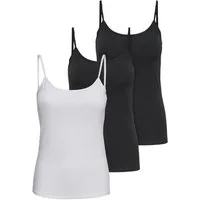 ONLY Tanktop Life Singlet (3-tlg) Figur betont, elastische Baumwollqualität