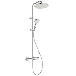 Ideal Standard Duschsystem Ceratherm T25 mit Thermostat 2-fach-Handbrause und runder KB, PR+ Chrom, A8477AA