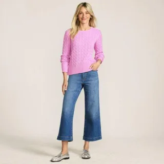Recover Culotte-Jeans High Waist, Damen, size: regular, Blau, Baumwolle/Elasthan, by Lands' End