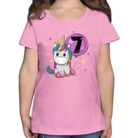 Shirtracer T-Shirt Einhorn 7 Geburtstag Mädchen Kindergeburtstag 7 Jahre 7. Geburtstag