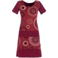 Vishes Sommerkleid Kurzarm Damen Sommer-Kleid Mini-Kleid Tunika-Kleid T-Shirtkleid Guru, Hippie, Ethno Style