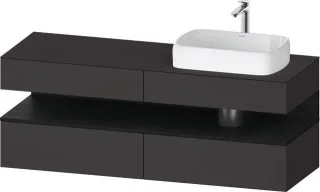 Duravit Qatego Konsolenwaschtischunterbau wandhängend Graphit Supermatt 1600x550x600 mm - QA47780168 QA4778016800010
