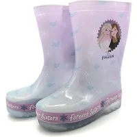 Disney Frozen Kinder Gummistiefel Anna & Elsa Eiskönigin Regenstiefel Mädchen Gummistiefel flexible Anti-Rutsch-Profilsohle sorgt für Trittsicherheit