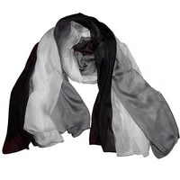 Posh Gear Seidenschal Seiden Schal Chiffon Tri-Color aus 100% Seide