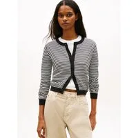 Tommy Jeans Strickjacke TJW ESSENTIAL CREW NECK CARDIGAN Baumwolle