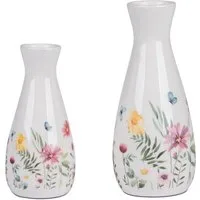 formano Dekovase Blumenwiese, Höhe: 16cm, Farbe: Weiß, Motiv: Blumenwiese