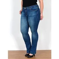 ESRA Bootcut-Jeans Stretch Jeans Damen High Waist Bootcut Jeans bis Übergröße Plus Size Wide Leg Jeans Damen Bootcut Schlaghose Damen Jeans Flared High Waist