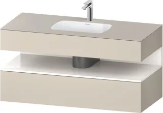 Duravit Qatego Einbauwaschtisch mit Konsolenwaschtischunterbau Taupe Supermatt 1200x550x600 mm - QA4 QA4787022830000