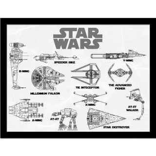 Star Wars - Gerahmtes Poster "Transport Collector" (Weiß/Schwarz)
