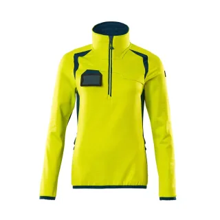 MASCOT Damen Fleecepullover mit kurzem Reißverschluss ACCELERATE SAFE Hi-vis Gelb / Dunkelpetroleum L - 19353-316-1744-L