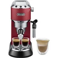De'Longhi Espressomaschine Dedica Style EC685.R - Espresso & Doppio, mit Milchschaumdüse, Nur 15 cm breit, für E.S.E Pads geeignet, 1L, inkl. Milchschaumdüse