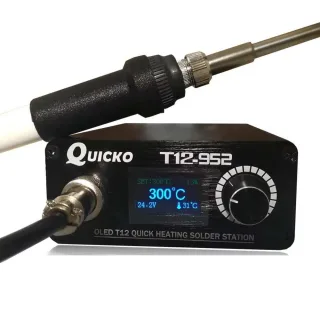 QUICKO T12-952 Quick Heating Soldering Iron Station OLED Display Auto Sleep 200°C-480°C 24V 4.5A Accurate Temperature Co