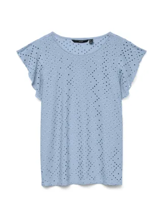 VERO MODA - VMTASSA SL FRILL TOP NOOS Cashmere Blue - Gr. - L