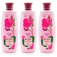 Biofresh Cosmetics Duschgel Rose of Bulgaria Shower Gel 3 x 330 ml, mit natürlichem Rosenwasser und Rosenöl