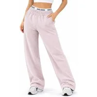 Smilodox Jogginghose Thalea, Jogger Damen, Wide-Leg mit Tunnelzug und Logo Weites Bein, Seitentaschen mit Rippeinsatz, Logo-Stitching, Freizeit