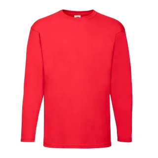 Fruit of the Loom - "Valueweight" T-Shirt für Herren/Damen Unisex Langärmlig (Rot)