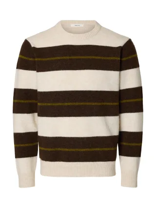 selected men - SLMRAI LS KNIT REG CREW NECK NOOS Grau - Gr. - M