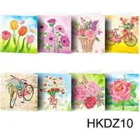GarveeMore Glückwunschkarte 8pcs 5d Diamond Malerei Cartoon Blume Muster Urlaub Grußkarte