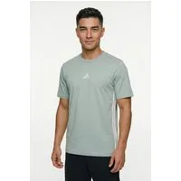adidas Sportswear T-Shirt ESSENTIALS 3-STREIFEN SINGLE JERSEY mit Rundhalsausschnitt, aus Baumwolle, weiches Single Jersey