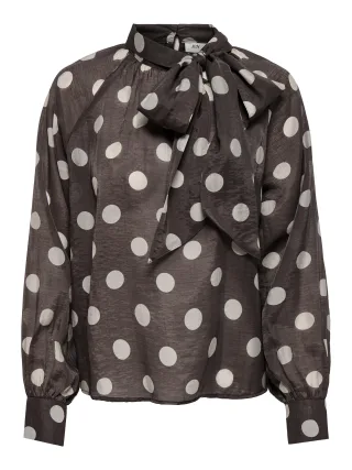 JDY - JDYFAY L/S TOP WVN Coffee Bean - Gr. - M