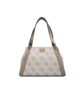 Guess Schultertasche Dunkel Taupe Logo