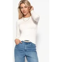 SASSYCLASSY Langarmshirt Langarmshirt für Damen Elastisches Shirt mit Rundhalsausschnitt und Rückennaht