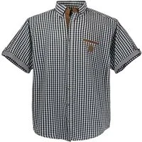 Lavecchia Kurzarmhemd Lavecchia Herren Kurzarmhemd 1129 (Schwarz-Weiss-kariert, 5XL) Herrenhemd im trendigen Karo-Look