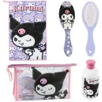Hello Kitty Kulturbeutel - Kuromi Kinder Waschset Haarbürste Handtuch Travel Zubehör (3-tlg)