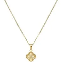 Suzan Gold Kette mit Anhänger 375 Echtgold Clover Spark Kleeblatt Zirkonia