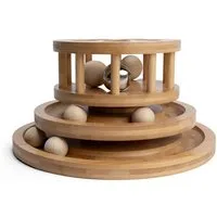 TrendPet Tier-Beschäftigungsspielzeug Minka Tower Bambus Katzenspielzeug, Robustes Spielzeug aus Bambus