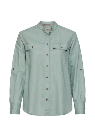 camel active - Bluse mit Stehkragen und Knopfleiste jade - Gr. - L