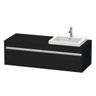 Duravit Ketho Konsolenwaschtischunterbau wandhängend Eiche Schwarz Matt 1400x550x426 mm - KT6797R161 KT6797R1616