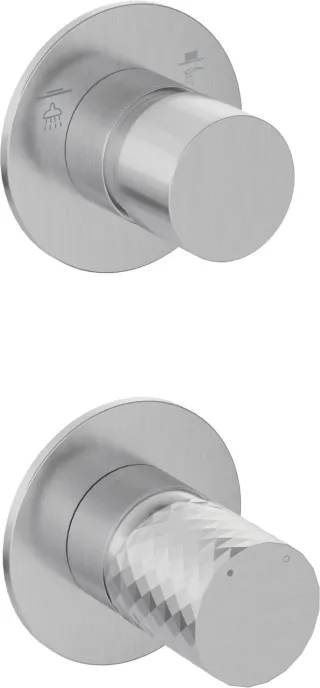 Neuesbad Serie 600 Hexa Unterputz Brausearmatur mit Umstellung, edelstahl gebürstet NB1DEBHS_F44P1