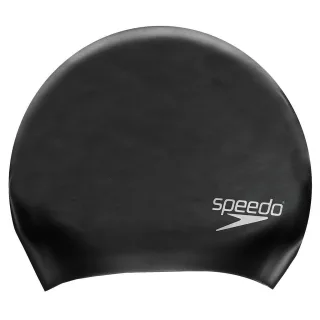 Speedo Unisex Silikon-Badekappe für langes Haar, für Erwachsene (Schwarz)