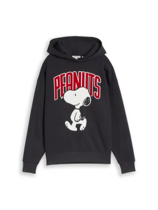 tom tailor kids - Oversize Hoodie Sweatshirt mit Snoopy-Print coal grey - Gr. - 152