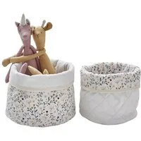 vertbaudet Aufbewahrungskorb Kinderzimmer Aufbewahrungskörbe BLUMENZAUBER, 2er-Set, Blumenprint