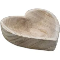Spetebo Dekoschale Holz Dekoschale Herz natur - 21 cm (Stück, 1 St., Holzschale), Tisch Deko Obst Schale