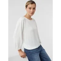 comma Kurzarmbluse Bluse Viskosebluse mit Tunnelzug am Bund