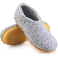 naturling Damen Boots Hausschuh (halbhohe Pantoffel mit) rutschfeste Kautschuksohle