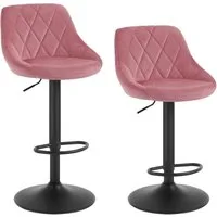 Woltu Barhocker (2 St), gut gepolstert, Samt, Höhenverstellbar, Drehbar