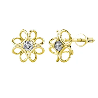 Narzissen Ohrringe - Gold und Kristall
