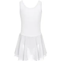 tanzmuster Chiffonkleid Ballettkleid Bella aus weicher Baumwolle Ballettbody mit Schlüssellochausschnitt für Mädchen fürs Kinder Ballett