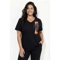 Ulla Popken T-Shirt Funktions-Shirt antibakteriell V-Ausschnitt
