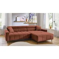 Massivart® Ecksofa Cord 256 cm / Cordsofa / Sitztiefen- & Kopfteilverstellung / SIMPLE, Nosagfederung · frei im Raum stellbar
